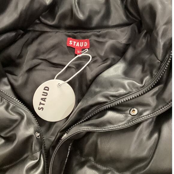 Staud Oversized Ace Coat Puffer Jacket With Hood Black Size Medium NWT Sold Out - Picture 12 of 15